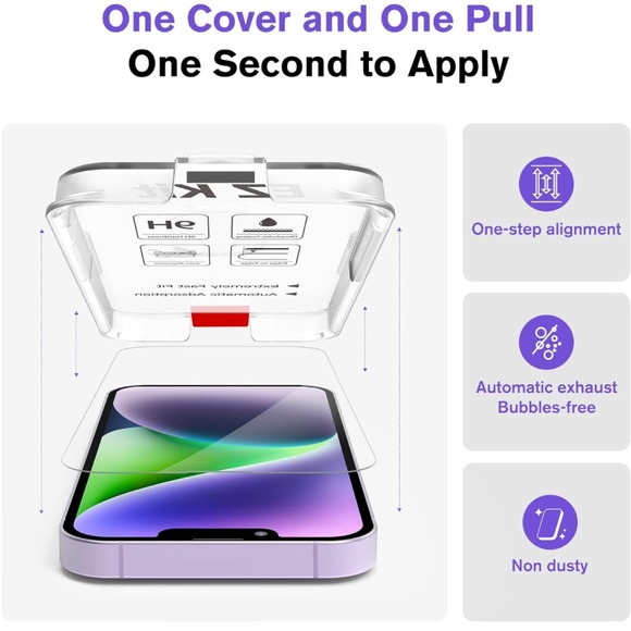 Fabunor Tempered Glass Screen Protector Compatible with iPhone 14 (6.1 inch 2022 - Picture 5 of 13